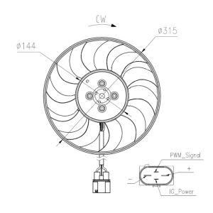 Ventilador, arrefecimento do motor NRF 47970