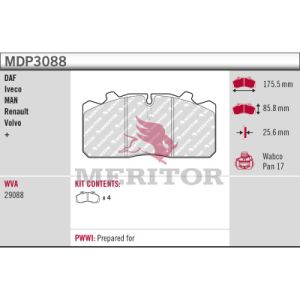 Levyjarrun jarrupalasarja MERITOR MDP3088