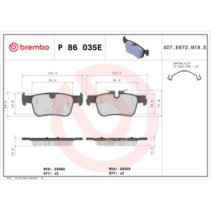 Bremsbelagsatz BREMBO P 86 035E