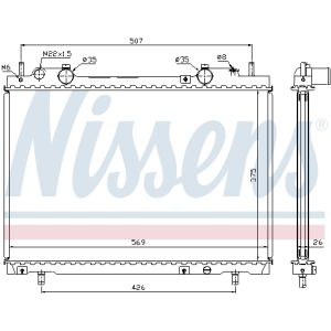 Radiador, refrigeración del motor NISSENS 61672A