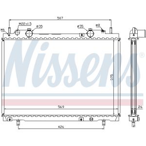 Radiator, motorkoeling NISSENS 61672A