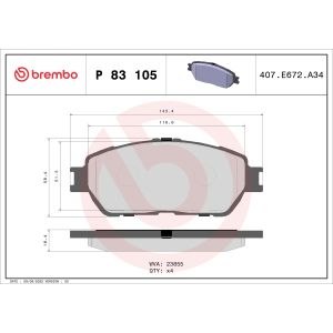 Levyjarrun jarrupalasarja BREMBO P 83 105