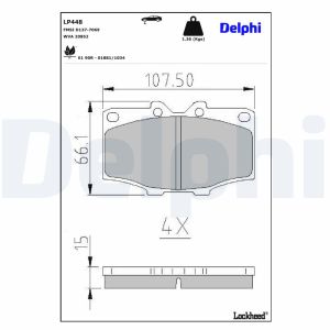 Remblokset DELPHI LP448, voor
