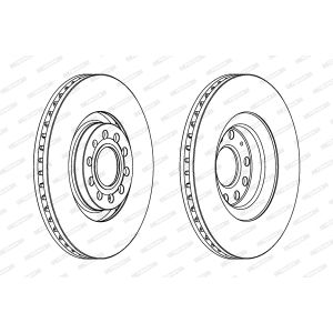 Remschijf FERODO DDF1705C-1 voorkant, geventileerd, 1 stuk