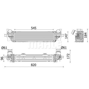 Intercooler, inlaatluchtkoeler BEHR MAHLE CI 660 000P