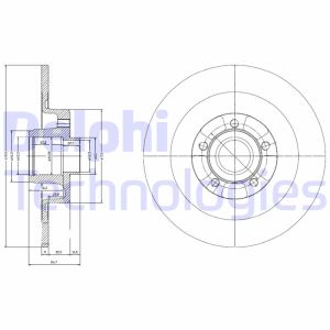 Jarrulevy DELPHI BG9024RS takana, täysi, 1 kpl