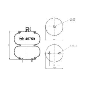 Fole de mola, suspensão pneumática FEBI BILSTEIN 45759