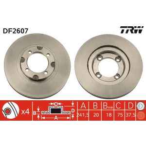 Bromsskiva TRW DF2607