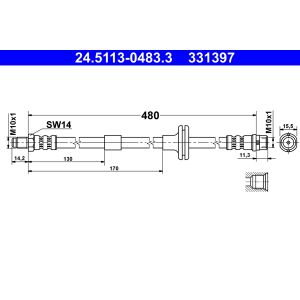Bremsschlauch ATE 24.5113-0483.3