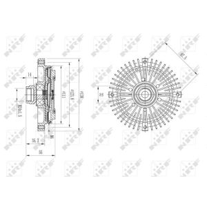 Koppeling, radiatorventilator NRF 49599