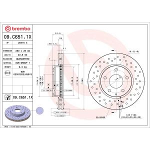 Disco de travão BREMBO 09.C651.1X