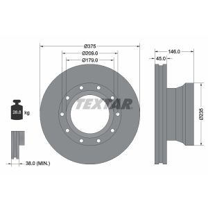 Disque de frein TEXTAR 93142800 arrière, ventilé, 1 Stück