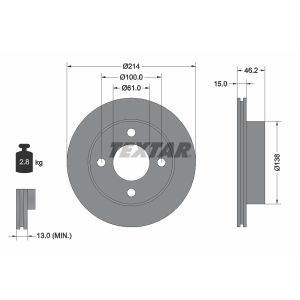 Disque de frein TEXTAR 92068000 avant, ventilé, 1 pièce