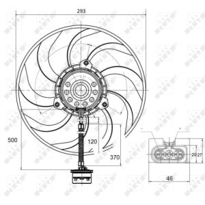 Koelventilatorwiel, motorkoeling NRF 47373