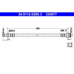 Bremsschlauch ATE 24.5112-0260.3