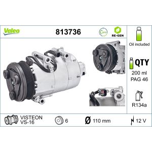 Compresor, aire acondicionado VALEO 813736