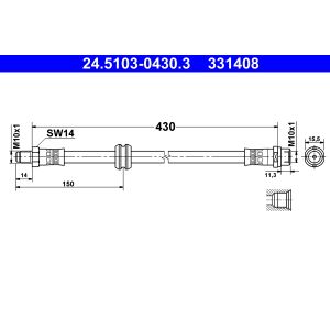 Bremsschlauch ATE 24.5103-0430.3
