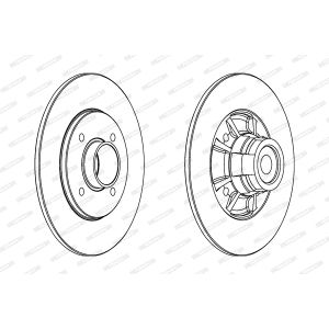 Remschijf FERODO DDF1517-1 achter, volledig, 1 Stuk