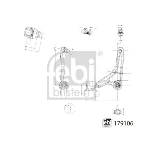 Braccio di controllo, sospensione ruota FEBI BILSTEIN 179106 assale anteriore, links, anteriore