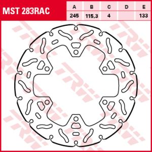 Disco de travão TRW MST283RAC, 1 Peça