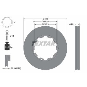 Disque de frein TEXTAR 93145611