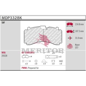 Jeu de garnitures de frein MERITOR MDP3328K