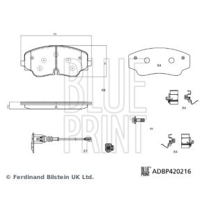 Levyjarrun jarrupalasarja BLUE PRINT ADBP420216
