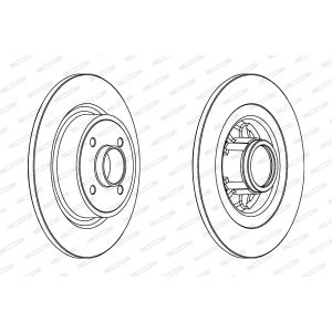 Remschijf FERODO DDF1381C-1 terug, compleet, 1 stuk