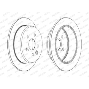 Remschijf FERODO DDF1815C achter, compleet, 2 stuk