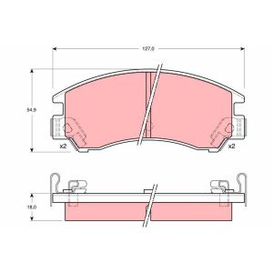 Conjunto de pastilhas de travão TRW GDB380, frente