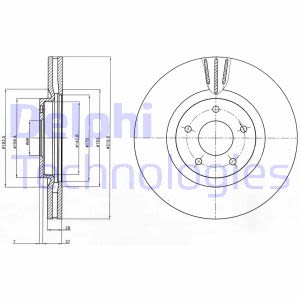 Discos de freno DELPHI BG4231C delantero, ventilado , 2 Pieza