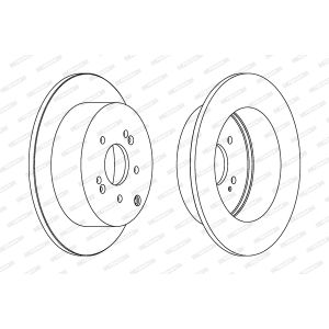 Disco de travão FERODO DDF1671C atrás, completo, 2 Peça