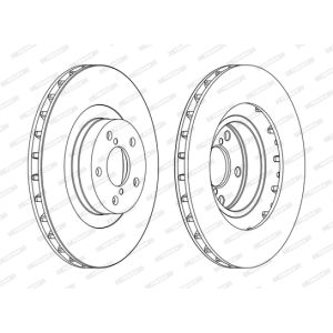 Dischi freno FERODO DDF1175C anteriore, ventilato, 2 pezzo