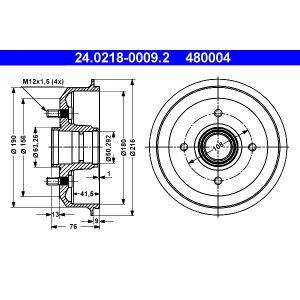 Bremstrommel ATE 24.0218-0009.2