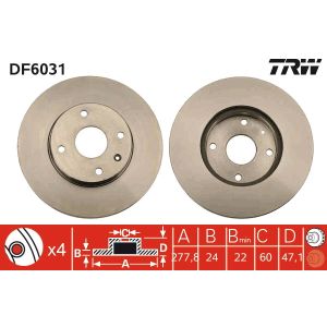 Disco de travão TRW DF6031