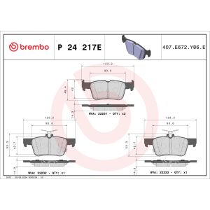 Conjunto de pastilhas de travão BREMBO P 24 217E