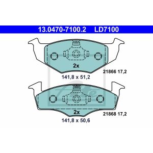 Bremsbelagsatz ATE 13.0470-7100.2, Vorne, Keramik