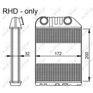 Permutador de calor, aquecimento interior NRF 54286