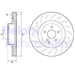 Bremsscheibe DELPHI BG9188C vorne, belüftet, hochkarbonisiert, 1 Stück