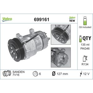Compressor, ar condicionado VALEO 699161
