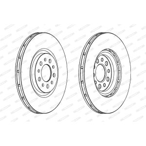Remschijven FERODO DDF1453C voorkant, geventileerd, 2 Stuk