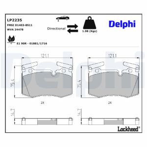 Bremsbelagsatz, Scheibenbremse DELPHI LP2235