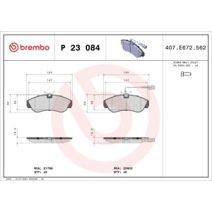 Levyjarrun jarrupalasarja BREMBO P 23 084