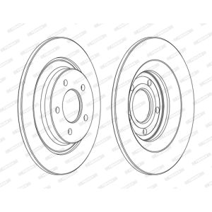 Bremsscheiben FERODO DDF1547C hinten, voll, 2 Stück