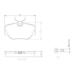 Bremsbelagsatz, Scheibenbremse BREMBO P 71 004