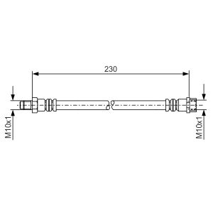 Tubo do travão flexível traseiro, esquerdo BOSCH 1 987 476 083