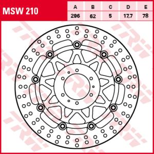 Remschijf TRW MSW210, 1 Stuk