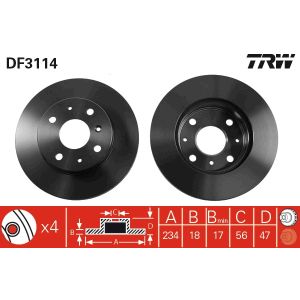 Bromsskiva TRW DF3114