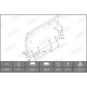Bremsbackensatz, Trommelbremse BERAL KBL19604.0-1550