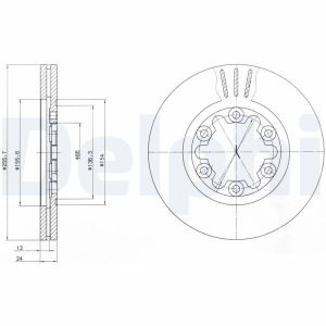 Disque de frein DELPHI BG3559 avant, ventilé, 2 pièce